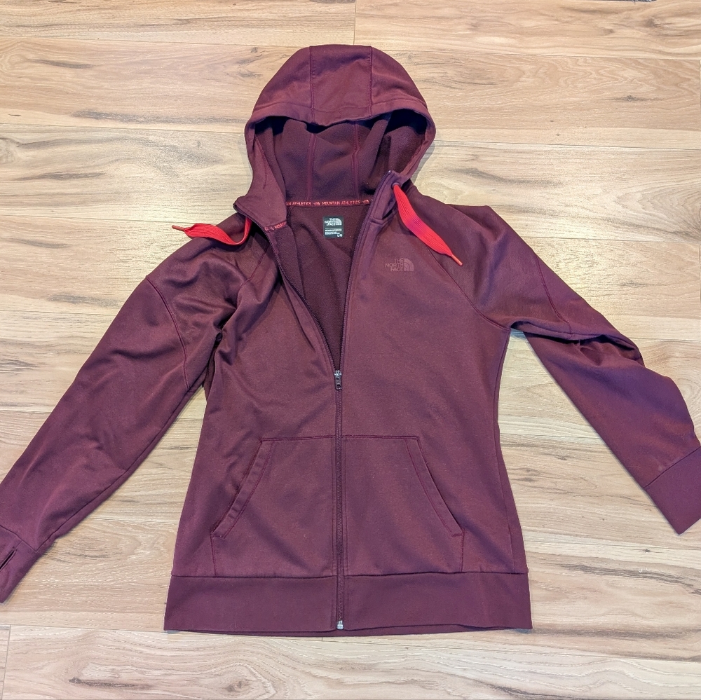 The North Face Women's Zip Up Hoodie Sweatshirt, Large, Burgundy